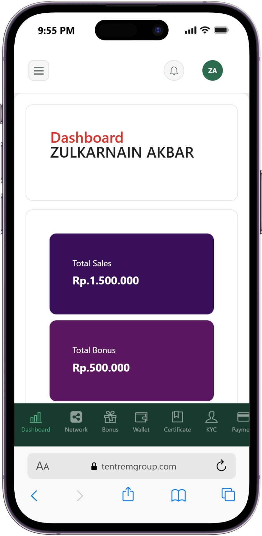App screen 1